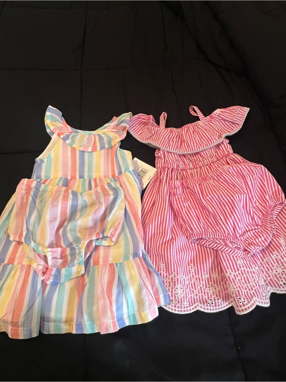 Bundle (2) Toddler Girls Striped Sundresses, Both with Matching Panties - Picture 3 of 16